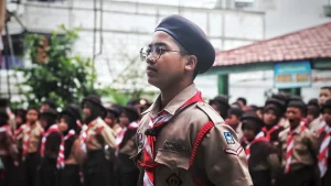 UPACARA HARI PRAMUKA ke 64 DI SMPN 87 JAKARTA